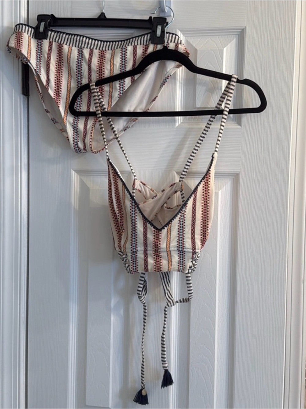 Jessica Simpson Cream Striped Two-Piece Bikini w/Matching Coverall